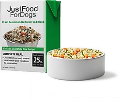 JustFoodForDogs Pantry Fresh Chicken & White Rice Fresh Dog Food, 12.5-oz pouch, case of 12