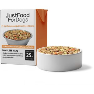JustFoodForDogs Pantry Fresh Turkey & Whole Wheat Macaroni Fresh Dog Food, 12.5-oz pouch, case of 12