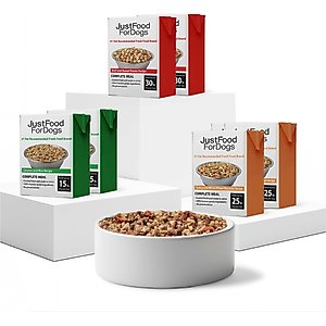 JustFoodForDogs Pantry Fresh Beef, Chicken & Turkey Variety Pack Dog Fresh Food, 12.5-oz bag, case of 6
