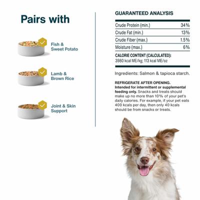 Show full view: JustFoodForDogs Salmon Bark Dehydrated Dog Treats, 5-oz bag slide 6 of 10