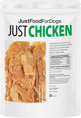 Show full view: JustFoodForDogs Chicken Breast Dehydrated Dog Treats, 18-oz bag slide 8 of 10