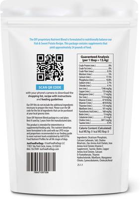 Show full view: JustFoodForDogs DoItYourself Fish & Sweet Potato Recipe Fresh Dog Food Recipe & Nutrient Blend, 5.92-oz bag slide 10 of 12