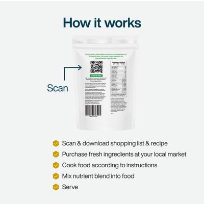 Show full view: JustFoodForDogs DoItYourself Chicken & White Rice Recipe Fresh Dog Food Recipe & Nutrient Blend, 7.93-oz bag slide 4 of 12