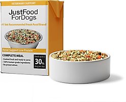 JustFoodForDogs Veterinary Diet PantryFresh Renal Support Low Protein Shelf-Stable Fresh Dog Food, 12.5-oz pouch, case of 12