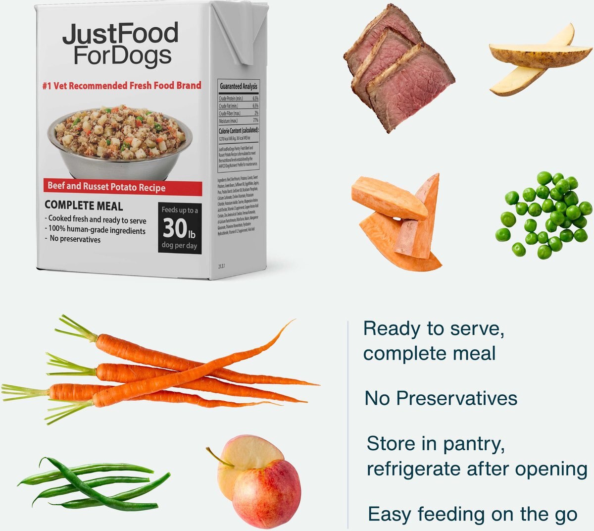 JustFoodForDogs Pantry Fresh Beef & Russet Potato Fresh Dog Food