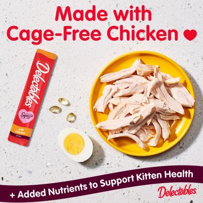 Show full view: Hartz Delectables Squeeze Up Complete & Balanced Chicken Lickable Kitten Treats, 0.5-oz tube, 4 count slide 3 of 11