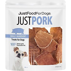 JustFoodForDogs Single Ingredient Pork Dog Treats, 5-oz bag