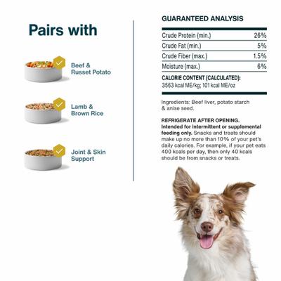 Show full view: JustFoodForDogs Beef Liver Bark Dog Treats, 5-oz bag slide 6 of 8