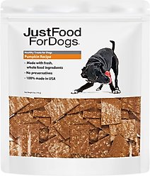 JustFoodForDogs Pumpkin Dehydrated Dog Treats, 5-oz bag