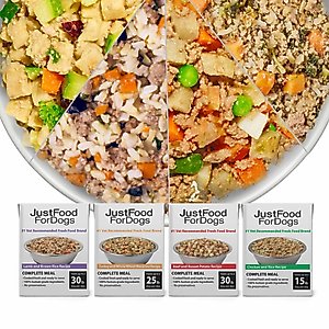 JustFoodForDogs Pantry Fresh Human-Grade Non-GMO Variety Pack Fresh Dog Food, 12.5-oz pouch, case of 8 