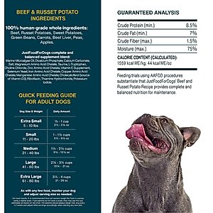 JustFoodForDogs Sampler Variety Box Frozen Human-Grade Fresh Dog Food, 18-oz pouch, case of 7