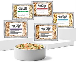 JustFoodForDogs Sampler Variety Box Frozen Human-Grade Fresh Dog Food, 18-oz pouch, case of 7