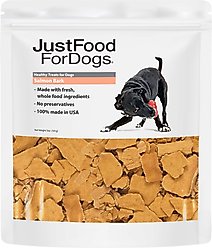 JustFoodForDogs Salmon Bark Dehydrated Dog Treats, 5-oz bag