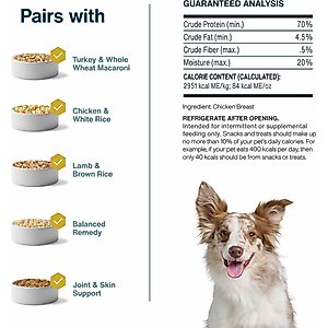 JustFoodForDogs Chicken Breast Dehydrated Dog Treats, 5-oz bag