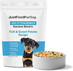 JustFoodForDogs DoItYourself Fish & Sweet Potato Recipe Fresh Dog Food Recipe & Nutrient Blend, 5.92-oz bag