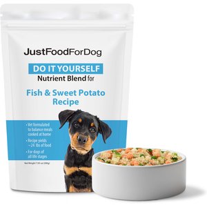 JustFoodForDogs DoItYourself Fish & Sweet Potato Recipe Fresh Dog Food Recipe & Nutrient Blend, 5.92-oz bag