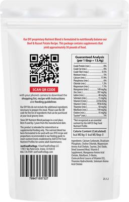 Show full view: JustFoodForDogs DoItYourself Beef & Russet Potato Recipe Fresh Dog Food Recipe & Nutrient Blend, 4.55-oz bag slide 10 of 12