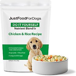 JustFoodForDogs DoItYourself Chicken & White Rice Recipe Fresh Dog Food Recipe & Nutrient Blend, 7.93-oz bag