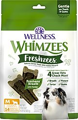 WHIMZEES Freshzees Medium Dental Dog Treats, 14.81-oz bag, 14 count