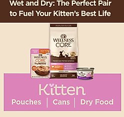 Wellness CORE Tiny Tasters Kitten Chicken Grain-Free Variety Pack Wet Cat Food, 1.75-oz pouch, case of 12 slide 2 of 8