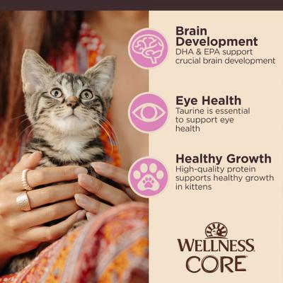 Show full view: Wellness CORE Tiny Tasters Kitten Chicken Grain-Free Variety Pack Wet Cat Food, 1.75-oz pouch, case of 12 slide 5 of 11