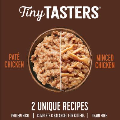 Show full view: Wellness CORE Tiny Tasters Kitten Chicken Grain-Free Variety Pack Wet Cat Food, 1.75-oz pouch, case of 12 slide 4 of 11