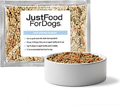 JustFoodForDogs Joint & Skin Support Recipe Frozen Human-Grade Fresh Dog Food, 18-oz pouch, case of 7 slide 1 of 8