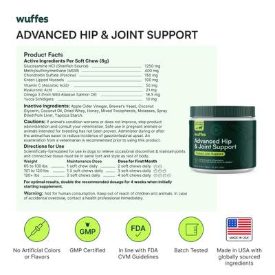 Show full view: Wuffes Bundle 23-in-1 Multivitamin, 30 count & Hip & Joint Supplement for Large Breed Dogs, 30 count slide 6 of 7