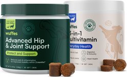 Wuffes Bundle 23-in-1 Multivitamin, 30 count & Hip & Joint Supplement for Large Breed Dogs, 30 count