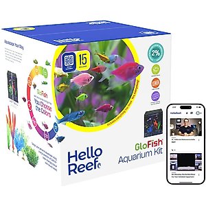 HelloReef Glofish Aquarium Kit, 15-gal