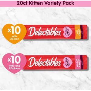 Hartz Delectables Squeeze Up Complete & Balanced Variety Pack Lickable Kitten Treats, 0.5-oz tube, case of 20
