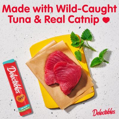 Show full view: Hartz Delectables Squeeze Up Tuna with Catnip Flavored Grain-Free Lickable Cat Treats, 0.5-oz tube, case of 4 slide 3 of 12