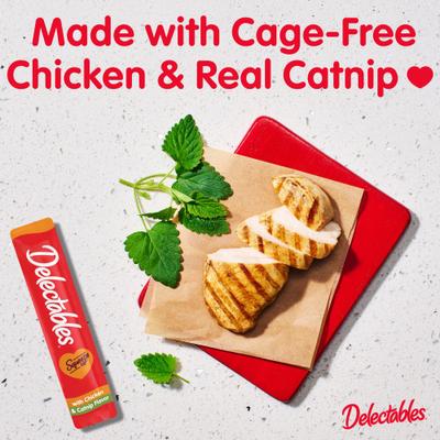 Show full view: Hartz Delectables Squeeze Up Chicken with Catnip Flavored Grain-Free Lickable Cat Treats, 0.5-oz tube, case of 4 slide 3 of 12