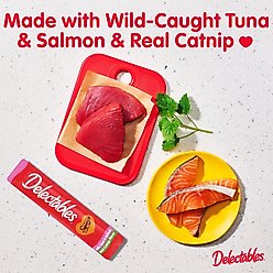 Hartz Delectables Squeeze Up Tuna & Salmon with Catnip Flavored Grain-Free Lickable Cat Treats, 0.5-oz tube, case of 4 slide 2 of 9