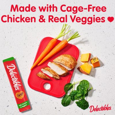 Show full view: Hartz Delectables Squeeze Up Chicken & Veggie Lickable Cat Treats, 0.5-oz tube, 32 count slide 3 of 11