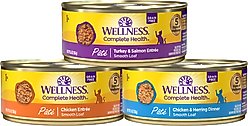 Wellness Complete Health Poultry Lovers Pate Variety Pack Grain-Free Natural Canned Cat Food, 5.5-oz, case of 30