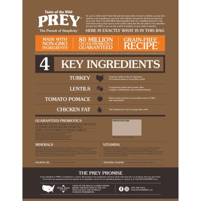 Show full view: Taste of the Wild PREY Turkey Formula Limited Ingredient Recipe Dry Dog Food, 25-lb bag slide 3 of 11
