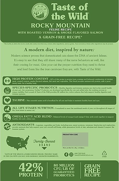 Taste of the Wild Rocky Mountain Roasted Venison & Smoke-Flavored Salmon Grain-Free Dry Cat Food