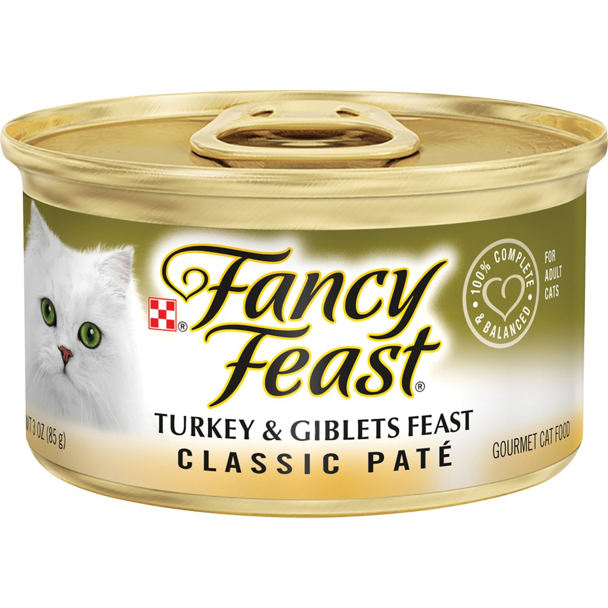 Fancy Feast Classic Turkey & Giblets Feast Canned Cat Food, 3-oz can, case of 4