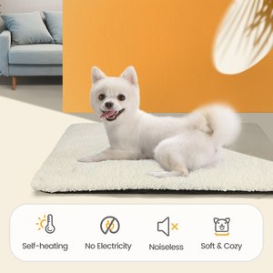 Mora Pets Self-Warming Cat Bed with Removable Cover, Beige, Small