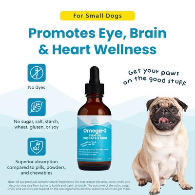 Show full view: Paramount Pet Health Omega-3 Fish Oil Dog & Cat Supplement, 2-fl oz bottle slide 7 of 11