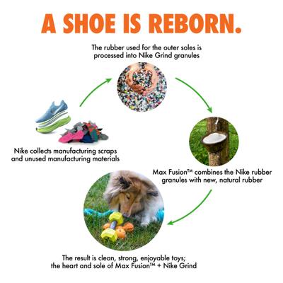 Show full view: Arlee Home & Pet Max Fusion Made with Nike Grind Pop It Dog Chew Toy, Tie Dye Purple/Blue, Small slide 10 of 11