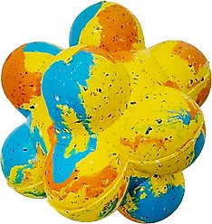 Arlee Home & Pet Max Fusion Made with Nike Grind Pop It Dog Chew Toy, Tie Dye - Yellow/Blue/Orange, Large