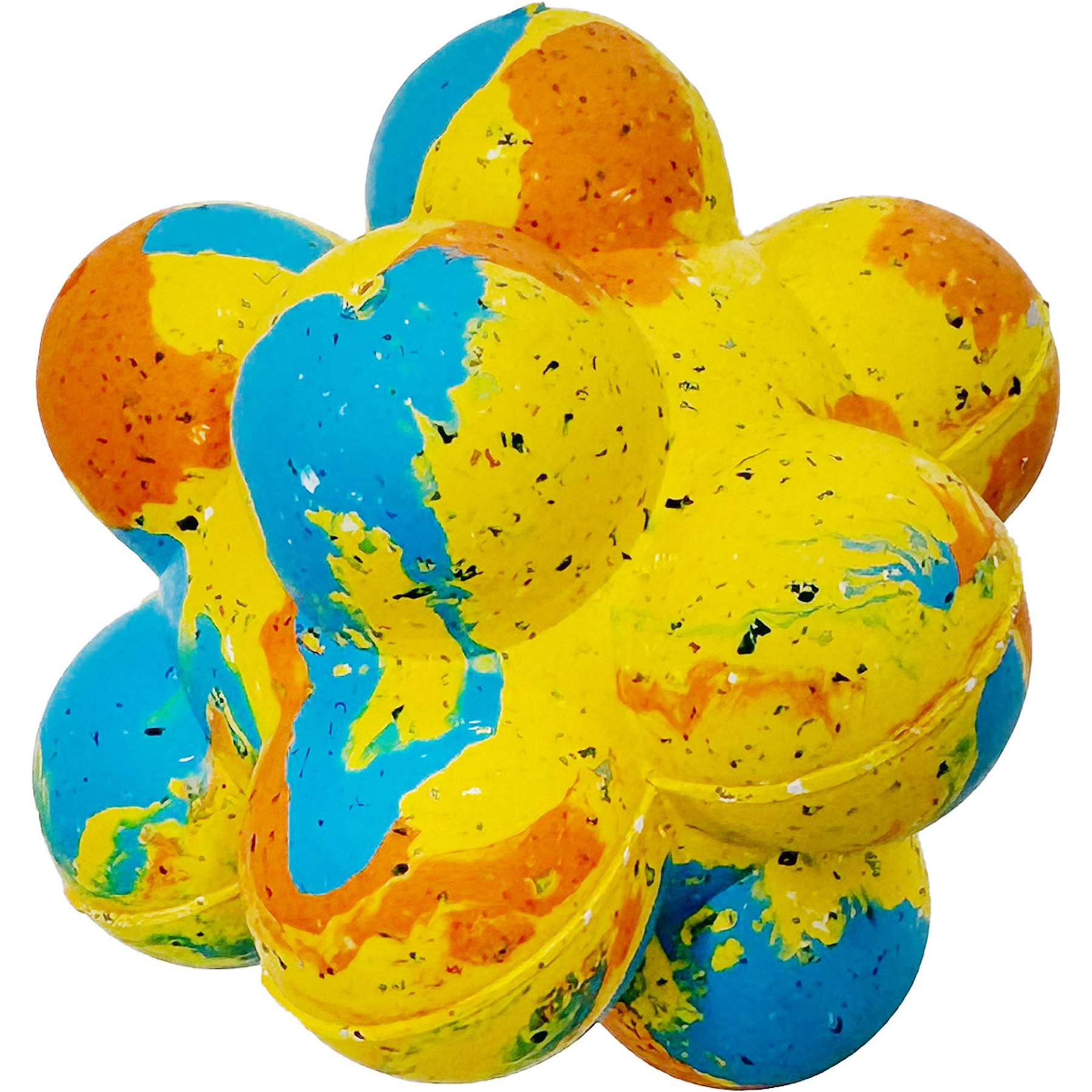 Arlee Home & Pet Max Fusion Made with Nike Grind Pop It Dog Chew Toy, Tie Dye - Yellow/Blue/Orange, Large