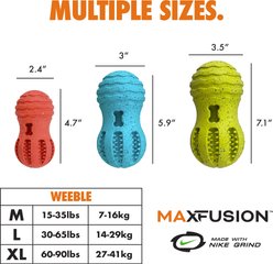 Arlee Home & Pet Max Fusion Made with Nike Grind Weeble Treat Dispensing Dog Toy, Red, Small slide 2 of 9