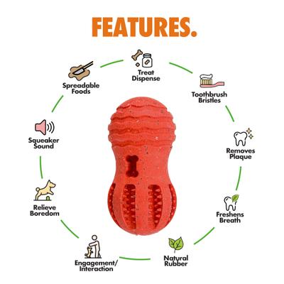 Show full view: Arlee Home & Pet Max Fusion Made with Nike Grind Weeble Treat Dispensing Dog Toy, Yellow, Large slide 3 of 10