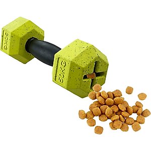 Arlee Home & Pet Max Fusion Nike Grind Dumbbell Treat Dispensing Dog Toy, Yellow, Large