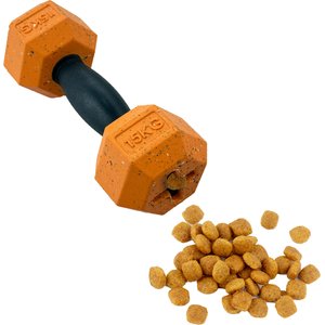 Arlee Home & Pet Max Fusion Nike Grind Dumbbell Treat Dispensing Dog Toy, Orange, Small