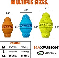 Arlee Home & Pet Max Fusion Made with Nike Grind Cannon Treat Dispensing Dog Toy, Orange, Small slide 2 of 9