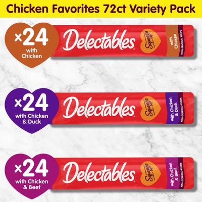 Show full view: Hartz Delectables Squeeze Up Non-Seafood Variety Pack Lickable Cat Treats, 0.5-oz, case of 72 slide 7 of 11